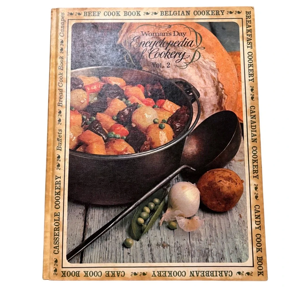Vtg 1965 Woman's Day Encyclopedia of Cookery Vol 2 retro Mid Century Foodie Gift